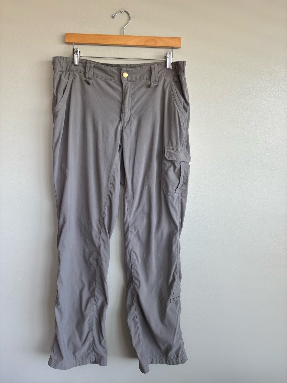 Duluth Trading Co. Women's Dry on the Fly Bootcut Pants Gray (Lead) 10x31 *see*